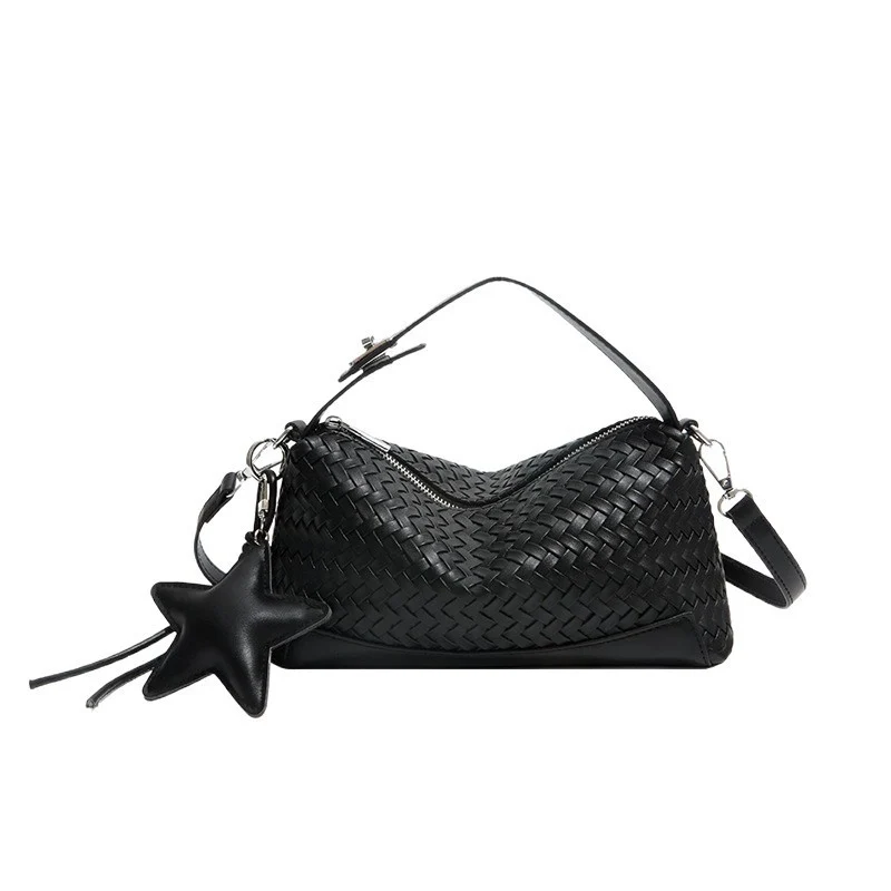Woven Leather Shoulder Bag