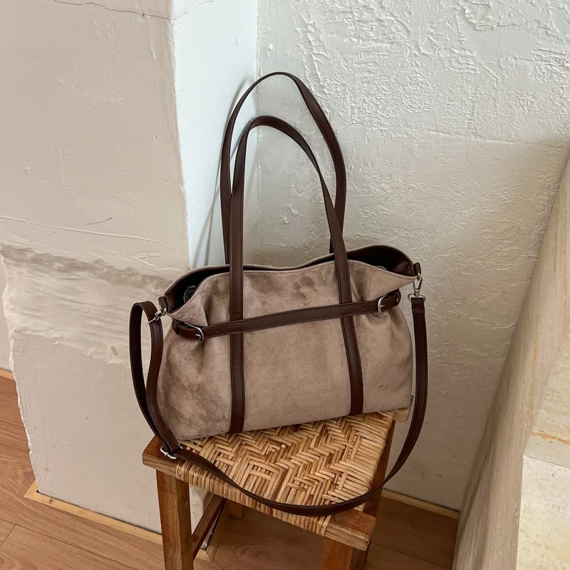 Versatile Suede Tote Bag