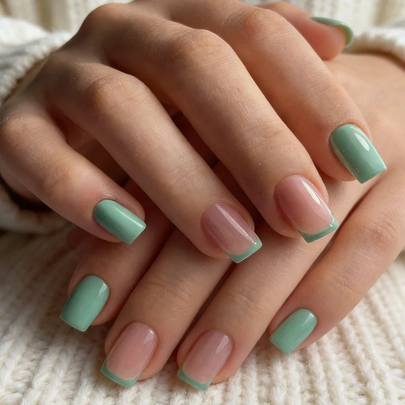 Modern French Tip Nail Art Enhancements Stornfield