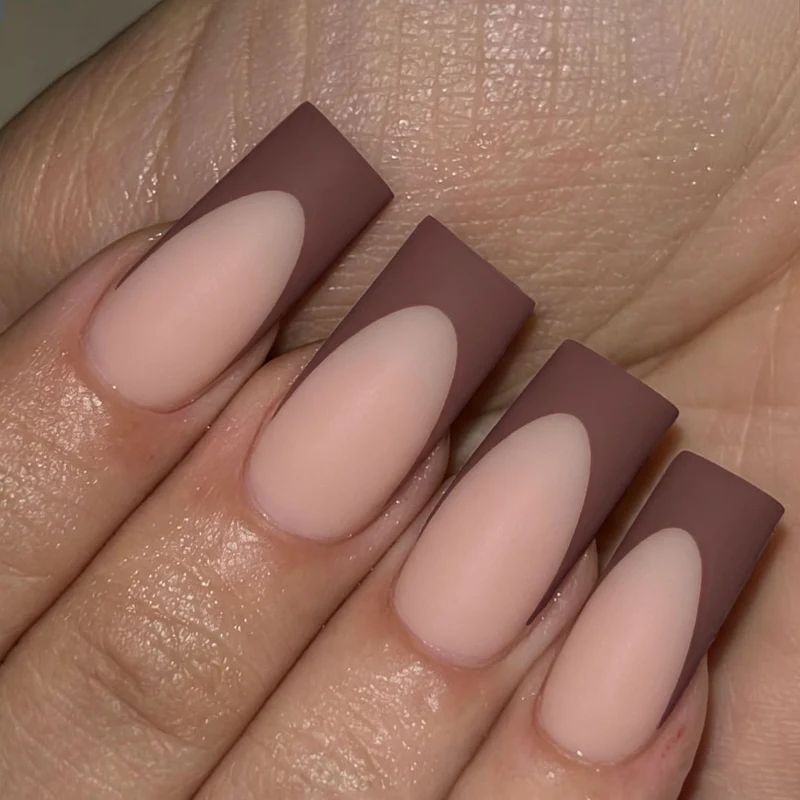 Matte Geometric Acrylic Nail Extensions Stornfield