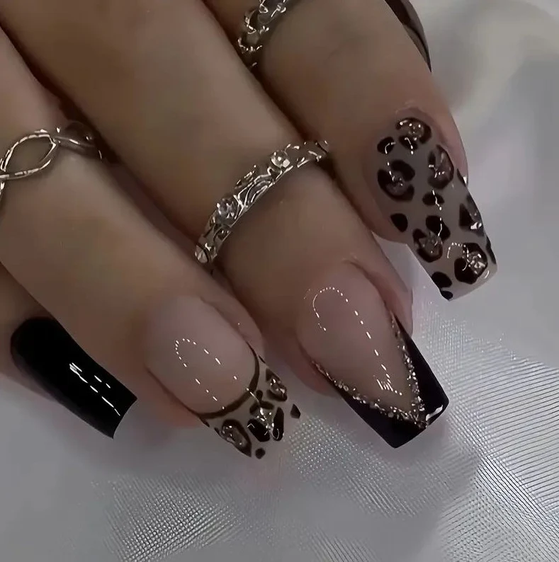 Luxury Leopard Print Acrylic Nail Art Enhancements Stornfield