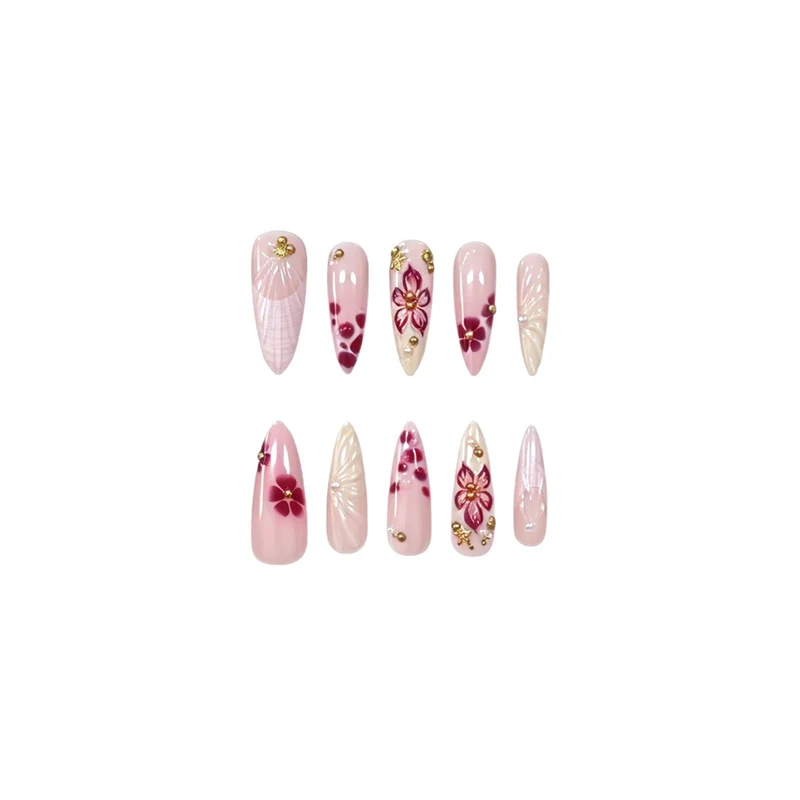 Luxury Floral Press-On Nail Enhancements Stornfield