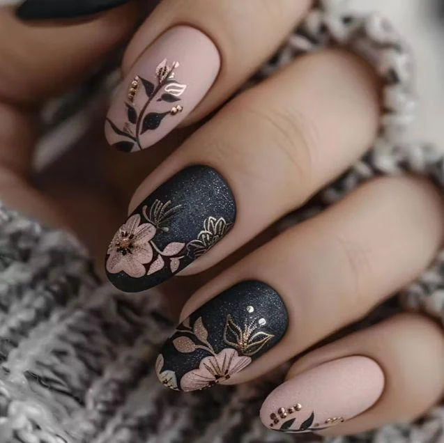 Luxury Floral Acrylic Nail Enhancements Stornfield