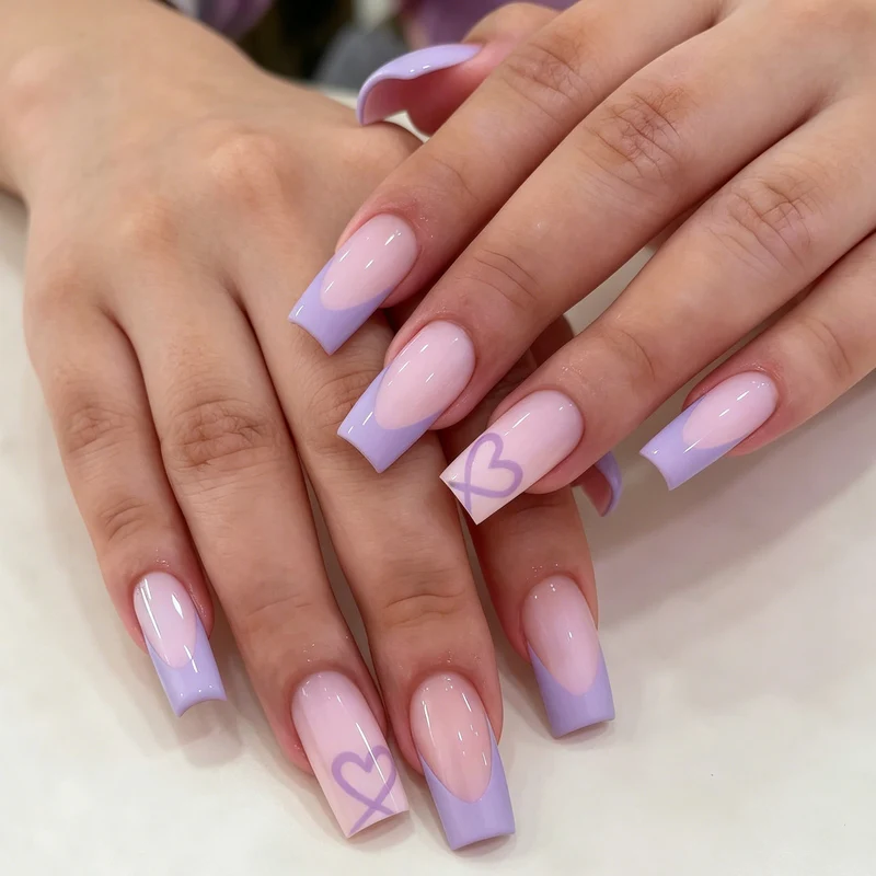Luxurious Heart Patterned Nail Enhancements Stornfield