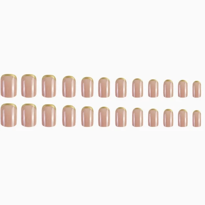 Luxurious Gold-Trimmed Gel Nail Enhancements Stornfield