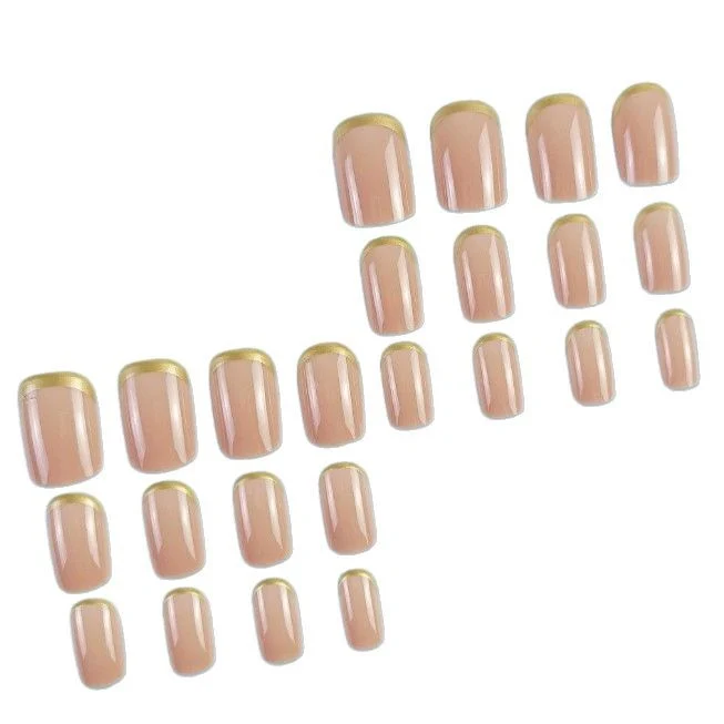 Luxurious Gold-Trimmed Gel Nail Enhancements Stornfield