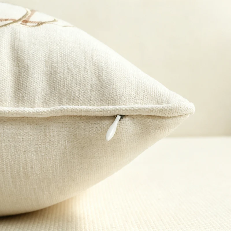 Embroidered Autumn Pumpkin Decorative Throw Pillow