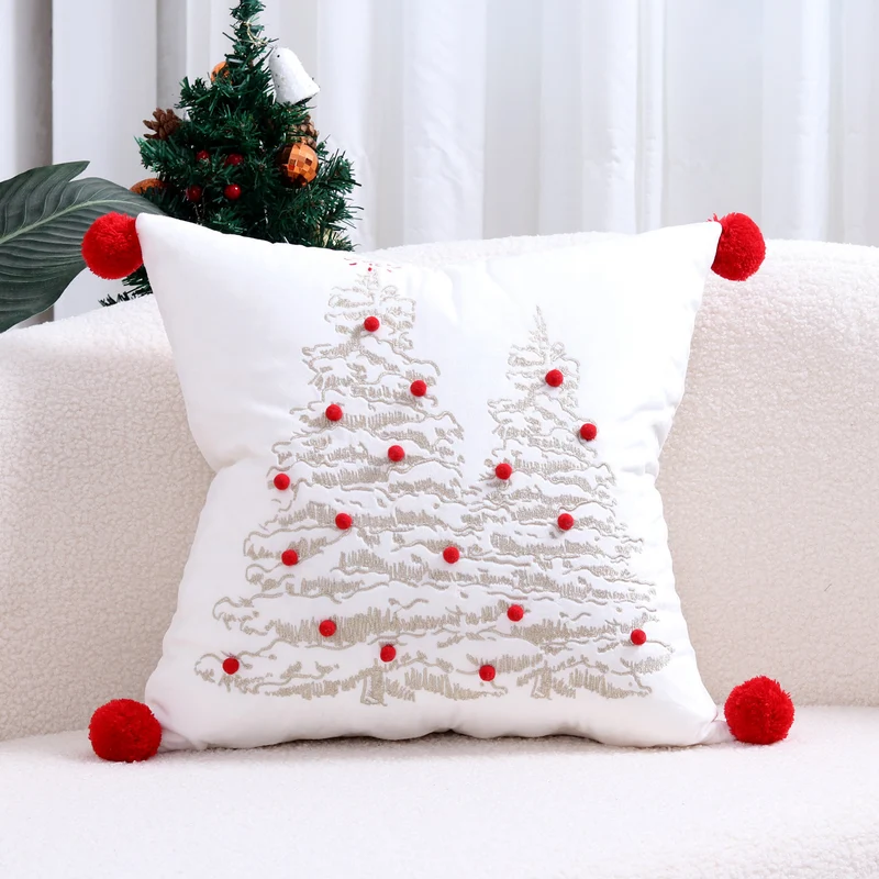 Decorative Holiday Throw Pillow with Deer Silhouette