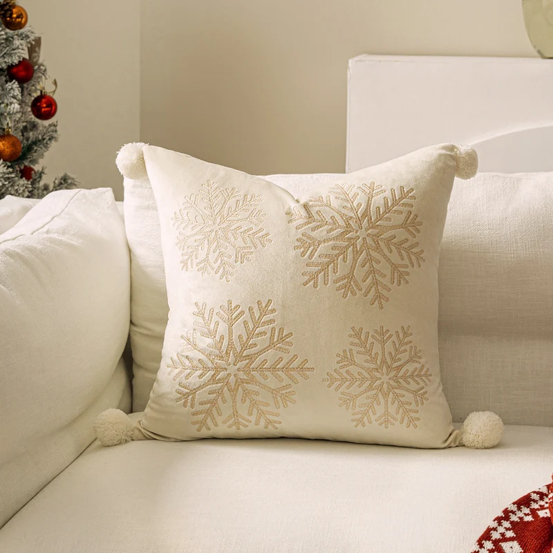 Decorative Holiday Throw Pillow with Deer Silhouette