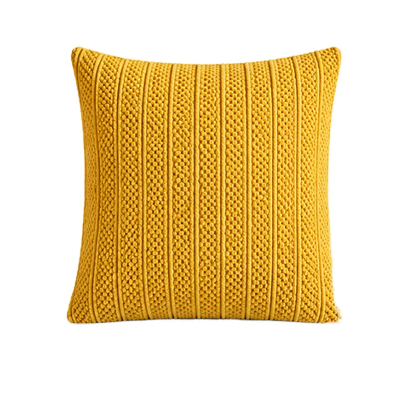 Chunky Ribbed Knit Square Throw Pillow Covers Set
