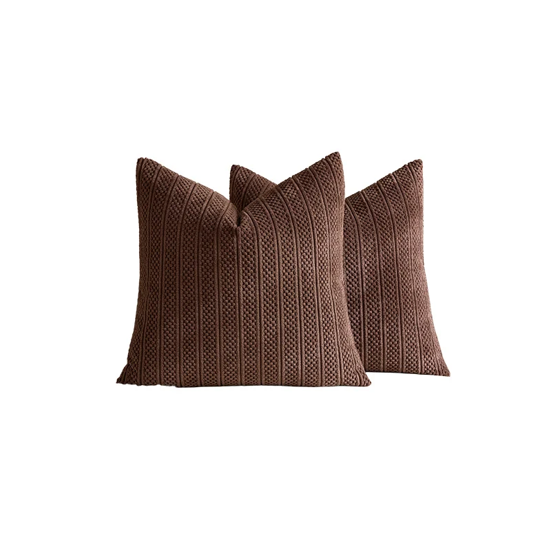 Chunky Ribbed Knit Square Throw Pillow Covers Set