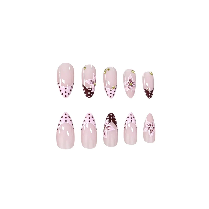 Florale Akzent Stiletto Nagelkunst Verbesserungen Karnz
