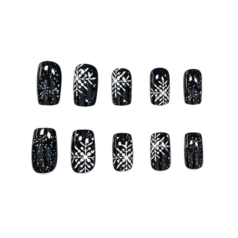 Festliche Schneeflocken Nagelkunst Karnz