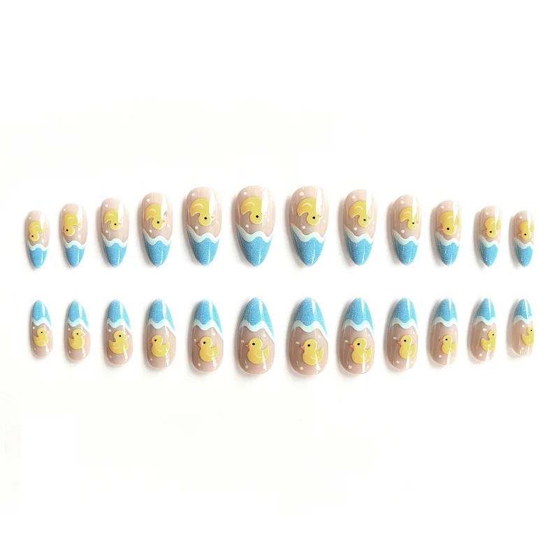 Whimsical Duck-Themed Acrylic Nail Art Enhancements Stornfield