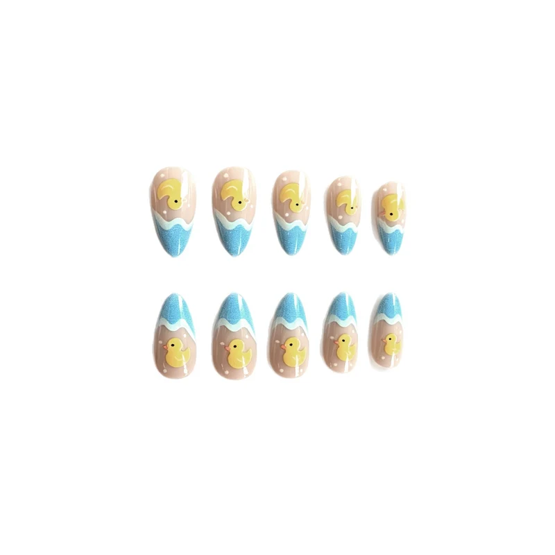 Whimsical Duck-Themed Acrylic Nail Art Enhancements Stornfield