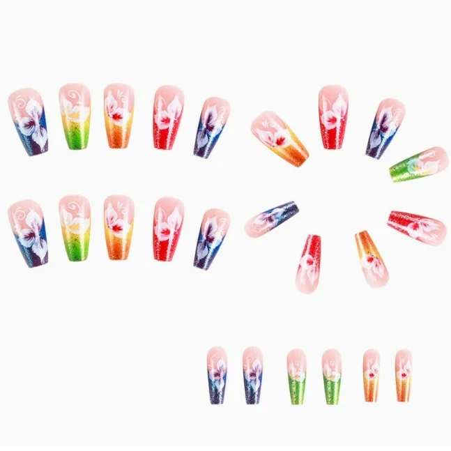 Vibrant Floral Nail Art Extensions Stornfield