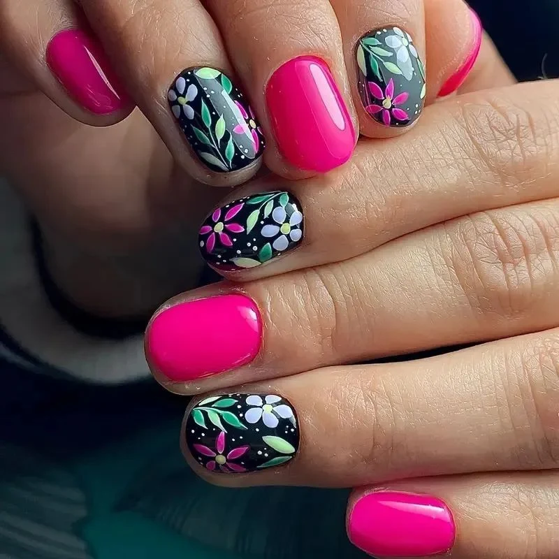Vibrant Floral Nail Art Enhancements Stornfield