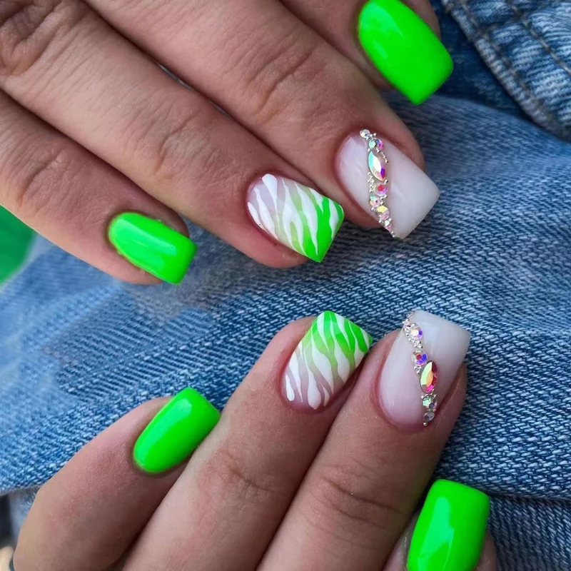 Vibrant Animal Print Nail Art Enhancements Stornfield