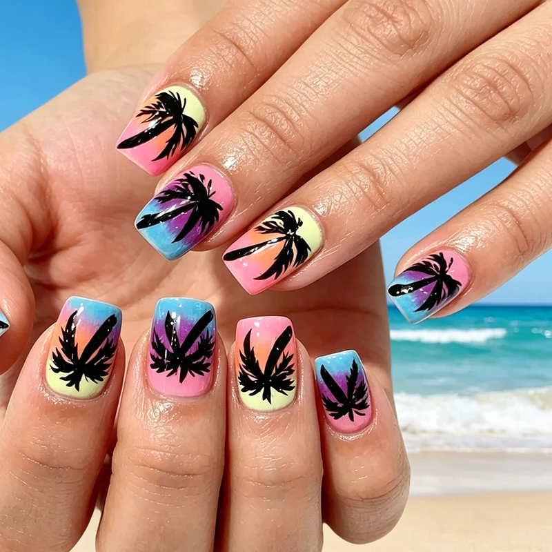 Tropical Sunset Nail Art Enhancements Stornfield