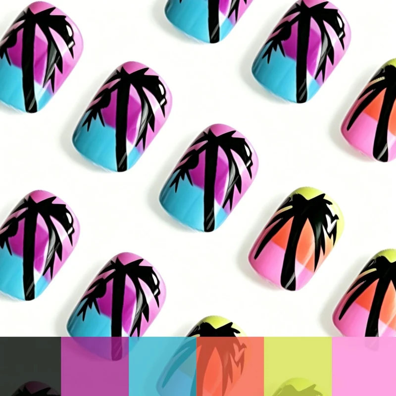 Tropical Sunset Nail Art Enhancements Stornfield