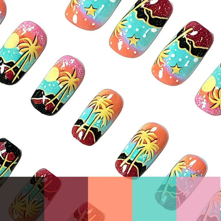 Tropical Sunset Nail Art Stornfield