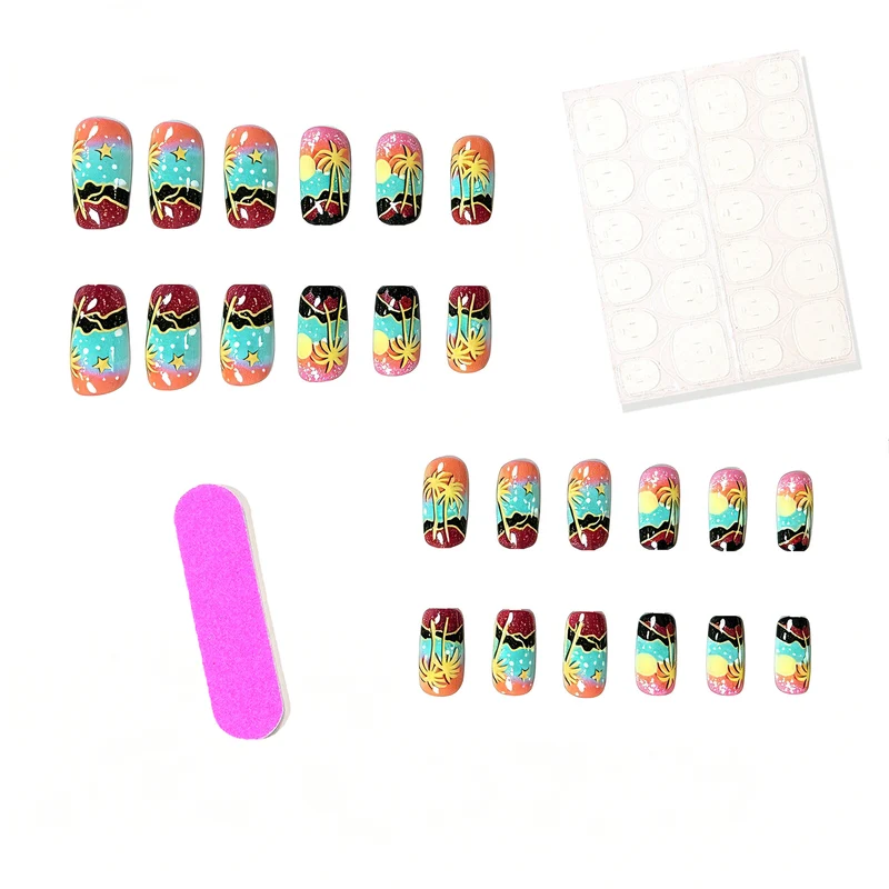 Tropical Sunset Nail Art Stornfield