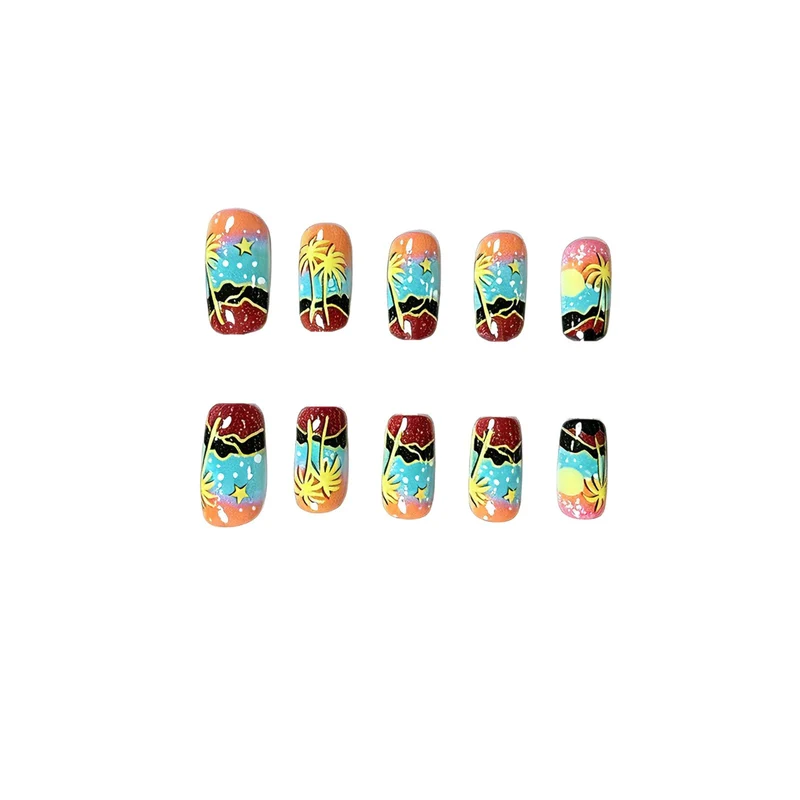 Tropical Sunset Nail Art Stornfield