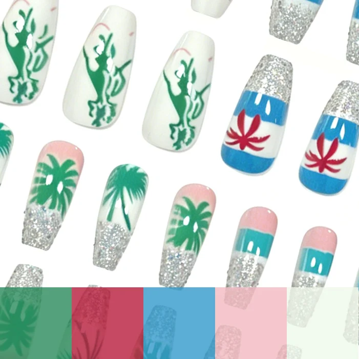 Tropical Paradise Acrylic Nail Art Stornfield