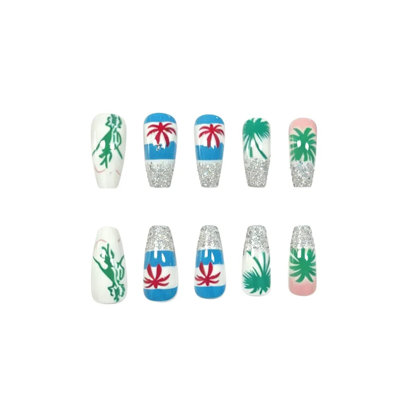 Tropical Paradise Acrylic Nail Art Stornfield