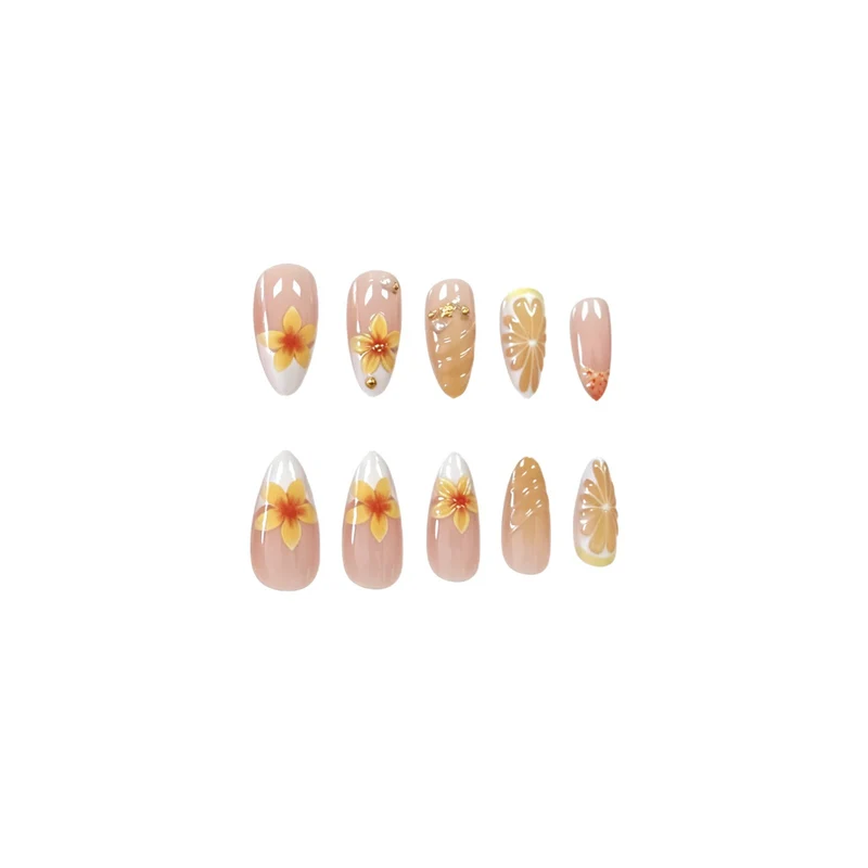 Tropical Floral Acrylic Nail Enhancements Stornfield