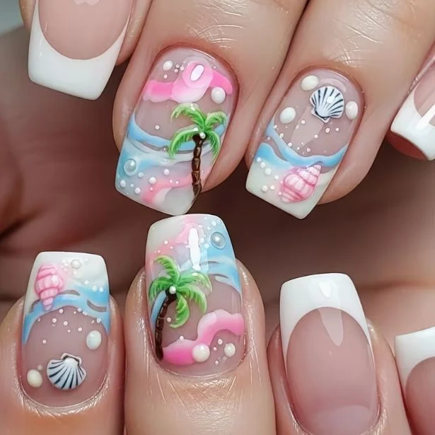 Tropical Beach-Themed Nail Art Enhancements Stornfield