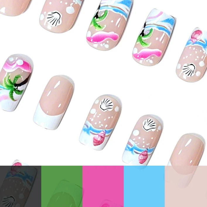 Tropical Beach-Themed Nail Art Enhancements Stornfield