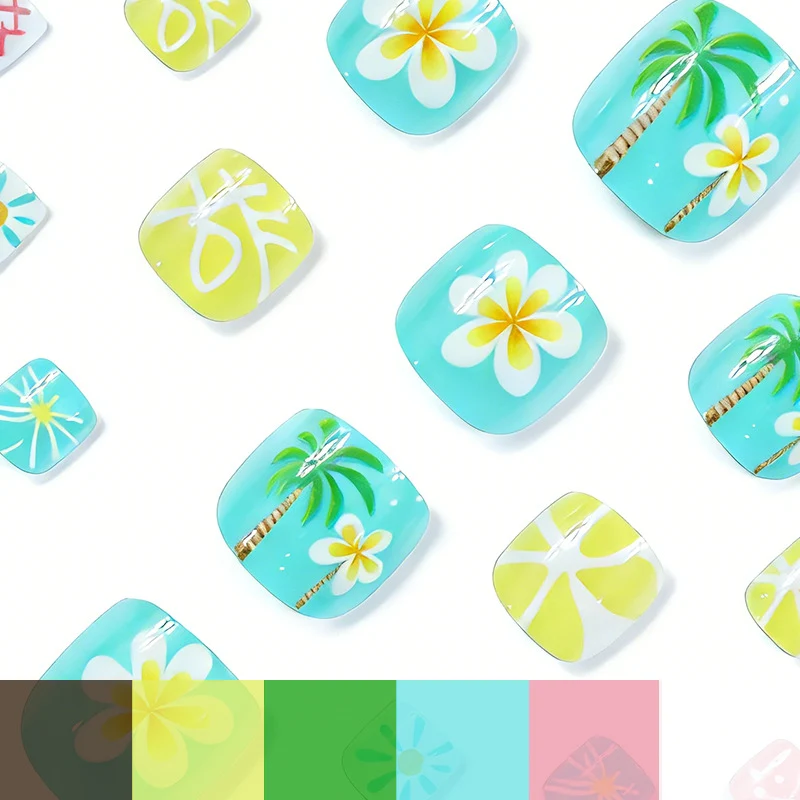 Tropical Beach-Themed Nail Art Stornfield
