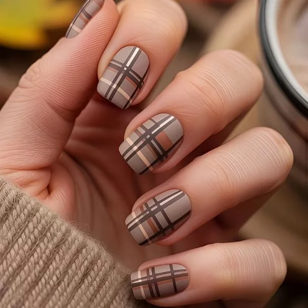 Trendy Plaid Pattern Nail Art Set Stornfield