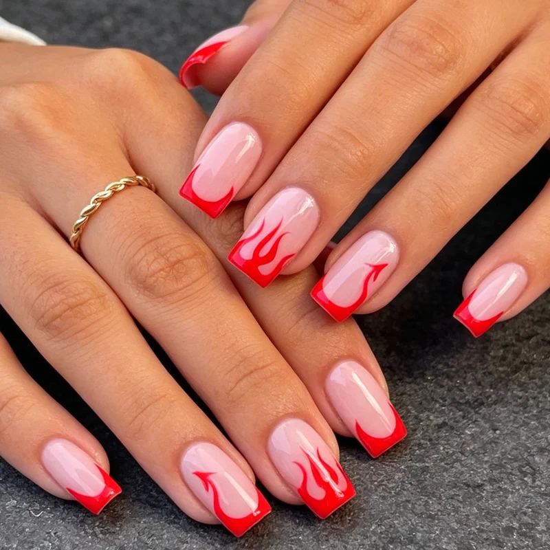 Trendy Flame Nail Art Enhancements Stornfield