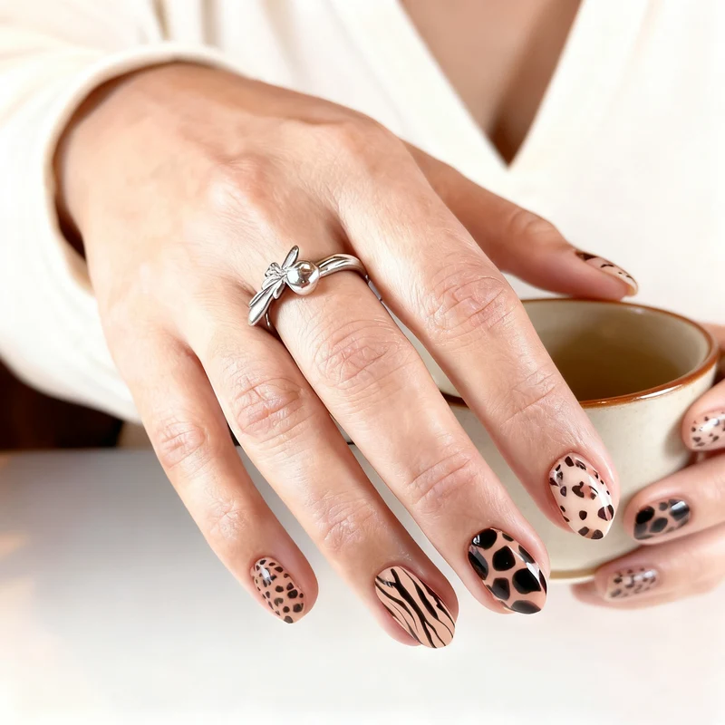 Trendy Animal Print Nail Art Set Stornfield