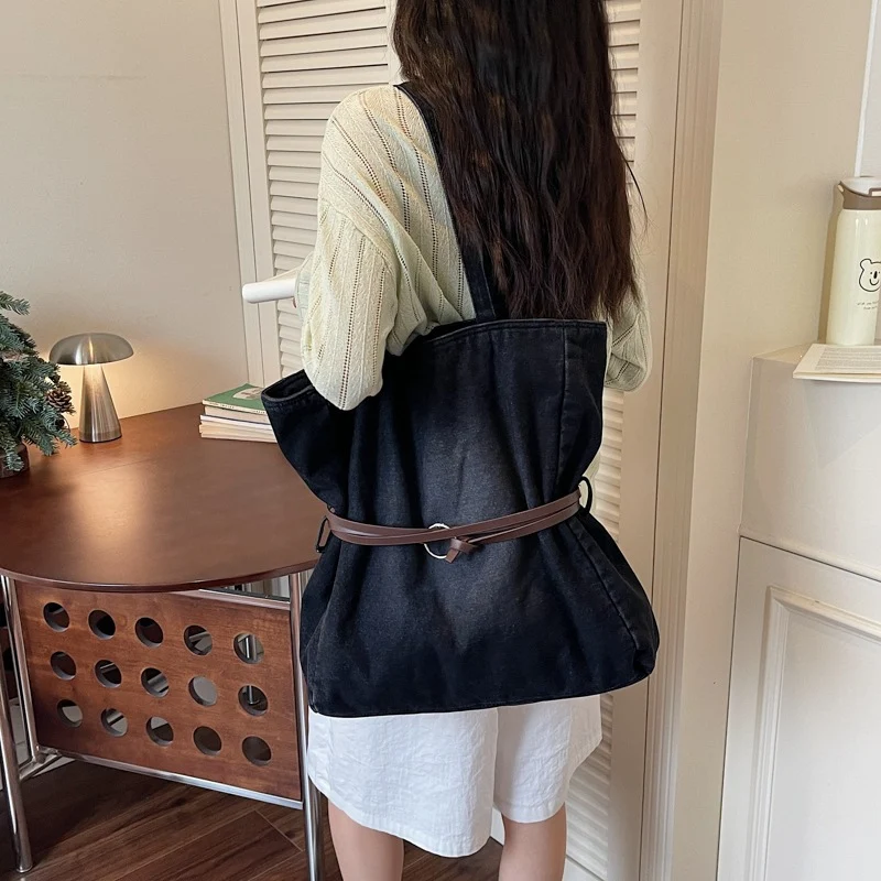 Spacious Denim Tote