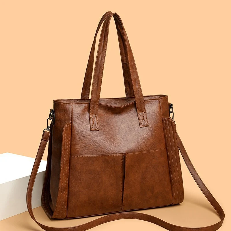 Sleek Leather Structured Tote