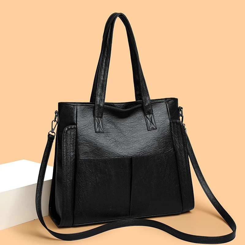 Sleek Leather Structured Tote