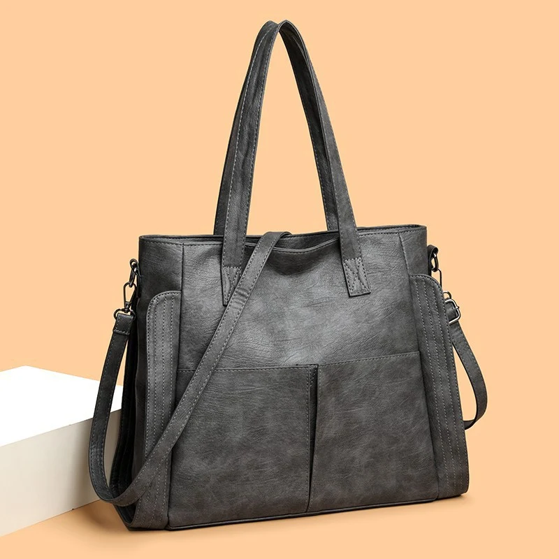 Sleek Leather Structured Tote