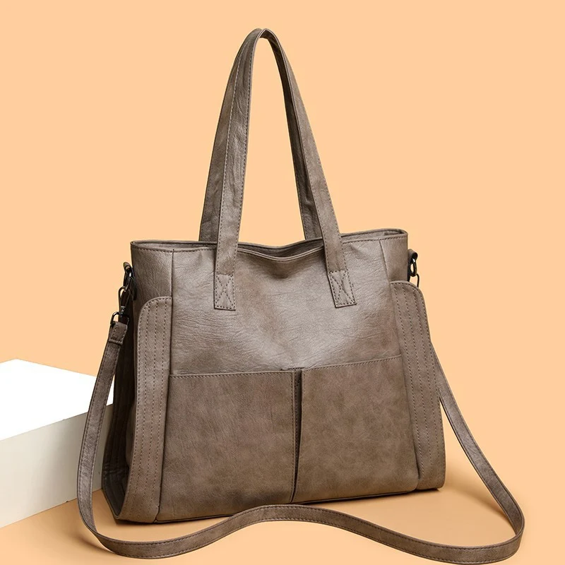 Sleek Leather Structured Tote