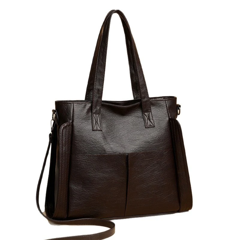 Sleek Leather Structured Tote