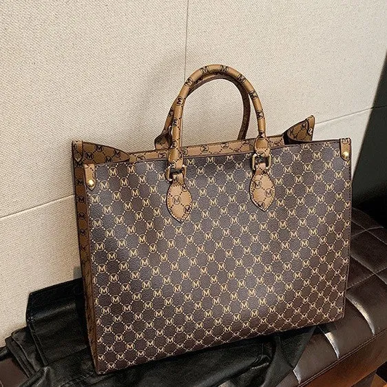 Luxe Logo-Printed Tote Handbag