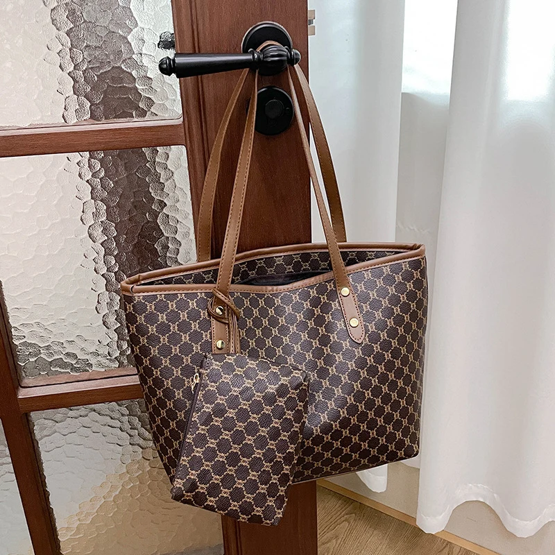 Elegant Designer Tote Bag with Matching Pouch