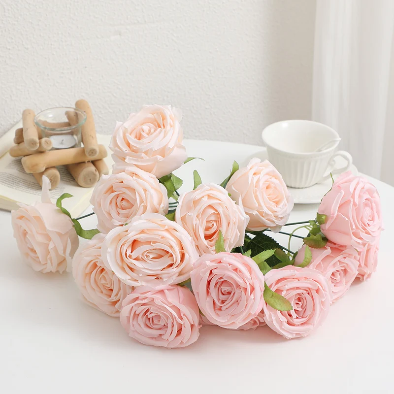 Realistische Künstliche Rosenblüten mit Blättern Karnz