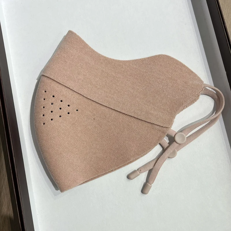 Contoured Reusable Breathable Fabric Face Mask with Adjustable Toggle Ear Loops and Micro Vent Perforations Stornfield