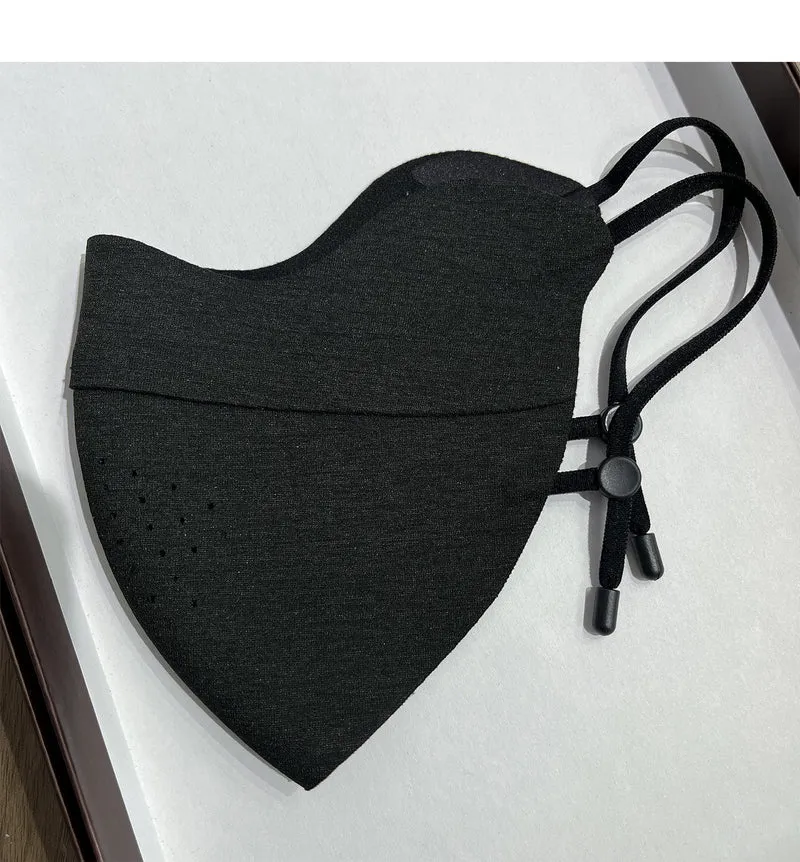 Contoured Reusable Breathable Fabric Face Mask with Adjustable Toggle Ear Loops and Micro Vent Perforations Stornfield