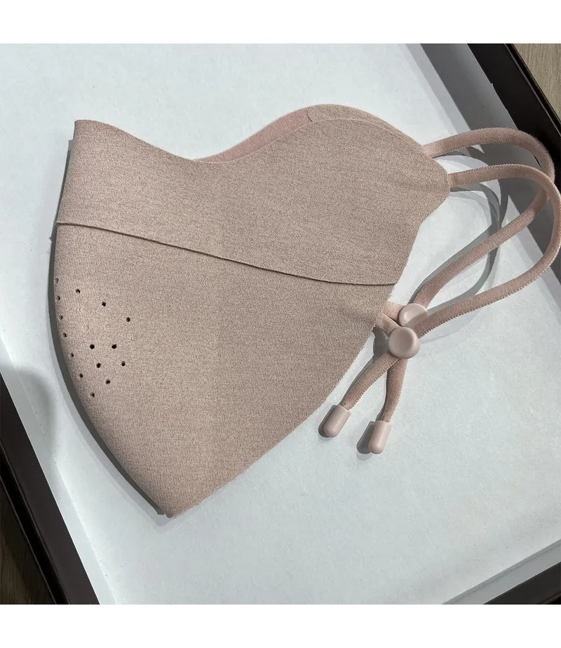 Contoured Reusable Breathable Fabric Face Mask with Adjustable Toggle Ear Loops and Micro Vent Perforations Stornfield