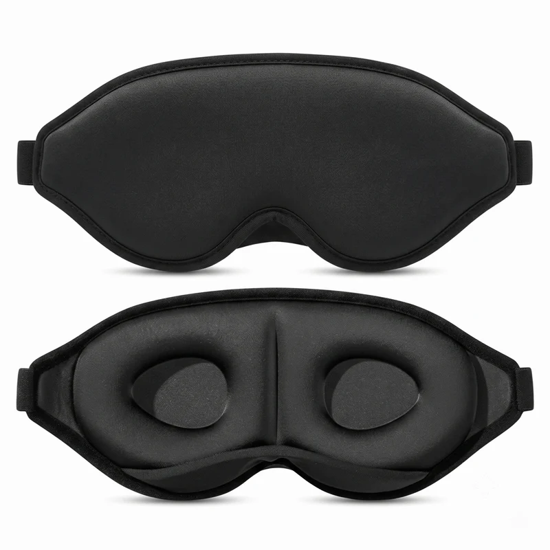 Contoured Three-Dimensional Memory-Foam Sleep Mask with Deep Eye Cups Stornfield