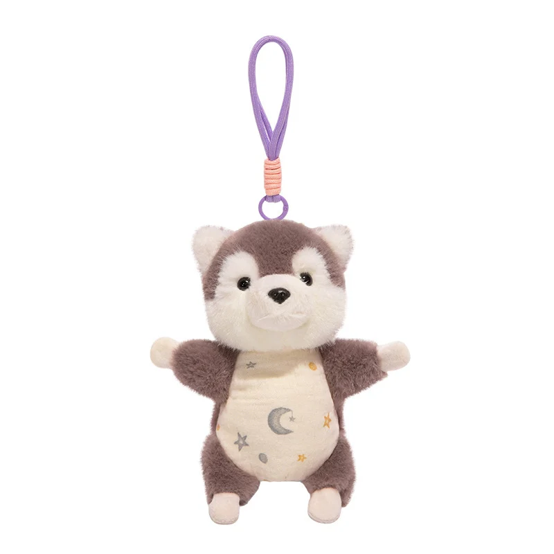 Plush Woodland Puppy Bag Charm with Elastic Loop and Soft Fabric Bodysuit Stornfield